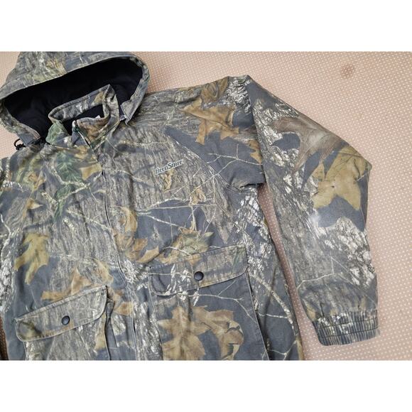 Vintage Fieldstaff Mossy Oak Camo Full Zip Fleece Hooded Jacket Sz Medium - Picture 2 of 14